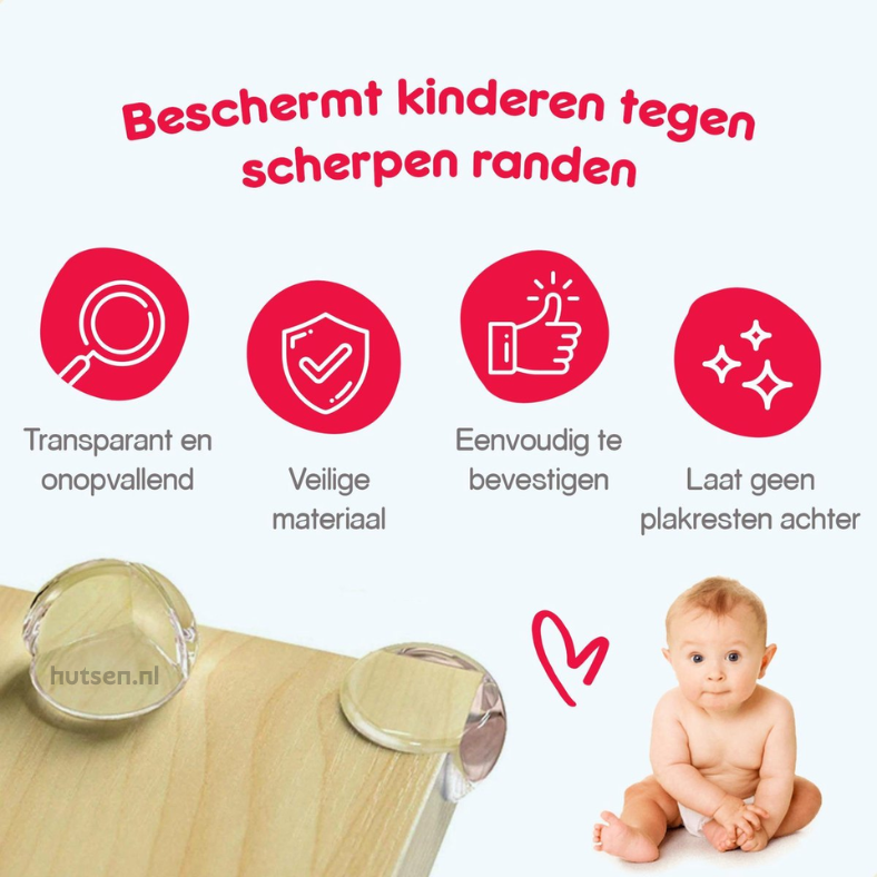 Herbruikbare Baby hoekbeschermers transparant - Safetychild