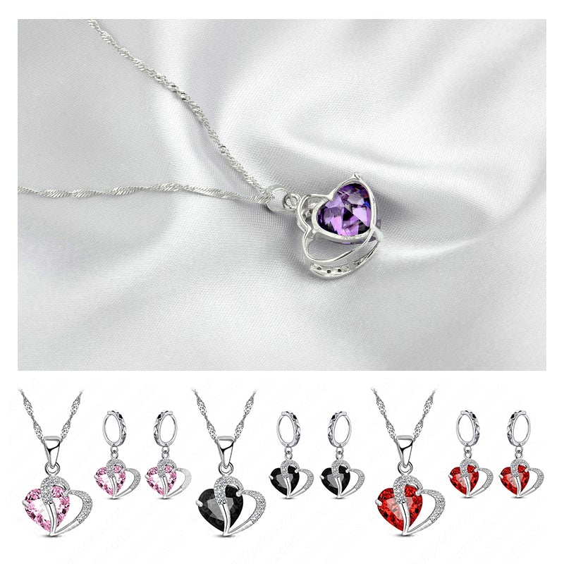 Nousa | Hart Design Zirkoon Ketting Hanger + Oorbellen Set