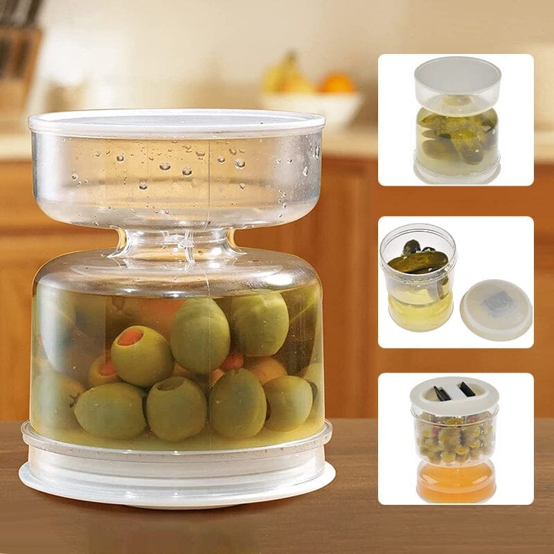 Nousa PickleJar - Pickle En Olives Pot Container Met Zeef