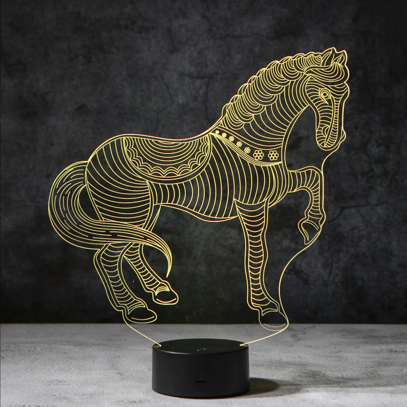 LedNousa 3D Paard Lamp | incl. 7 Kleuren Modus!