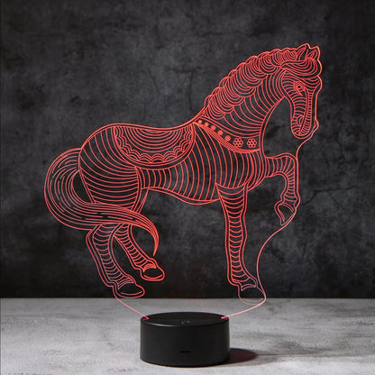 LedNousa 3D Paard Lamp | incl. 7 Kleuren Modus!