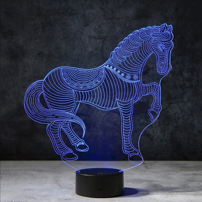 LedNousa 3D Paard Lamp | incl. 7 Kleuren Modus!