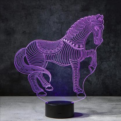LedNousa 3D Paard Lamp | incl. 7 Kleuren Modus!