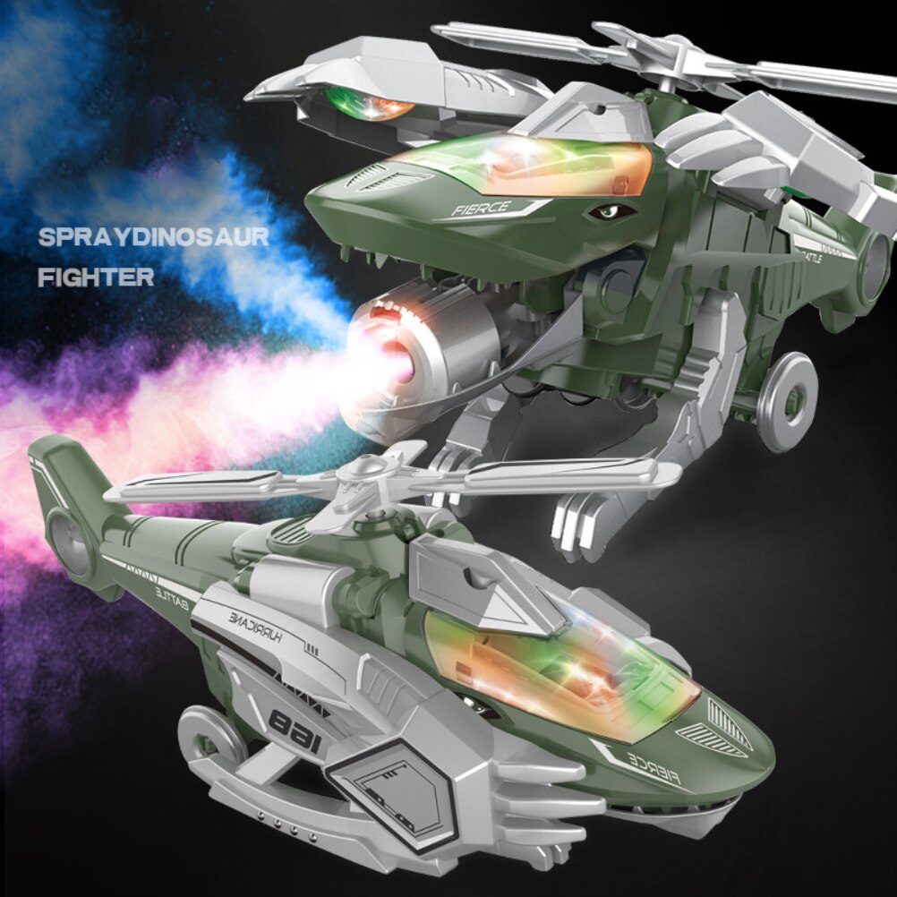 Nousa  Dino - LED Transformerende Dinosaurus Helikopter Speelgoed