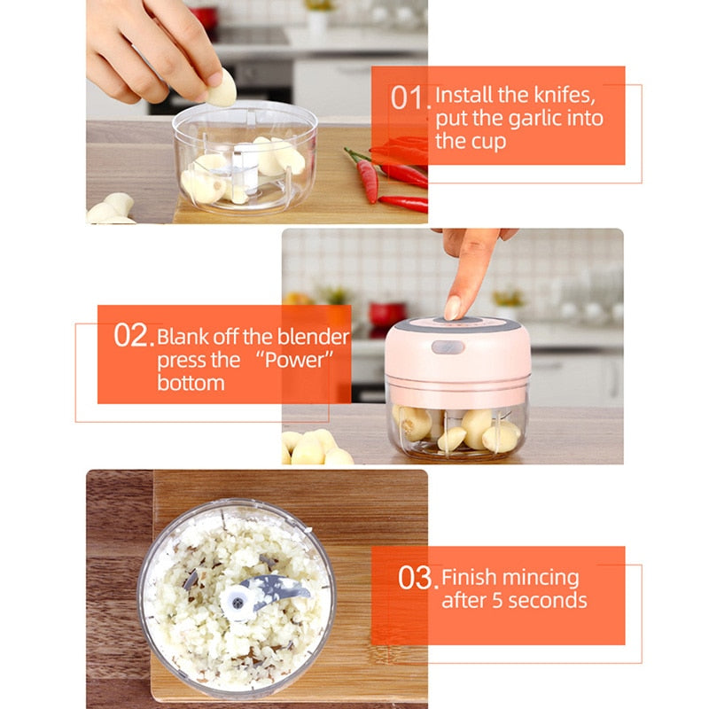 Nousa Chopper - Draagbare Elektrische Keuken Minihakmolen