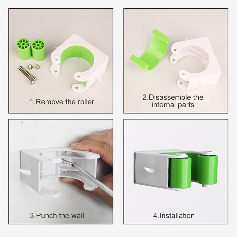 Stapsgewijze handleiding voor montage van muurhouders met schroeven, pluggen en cliponderdelen.