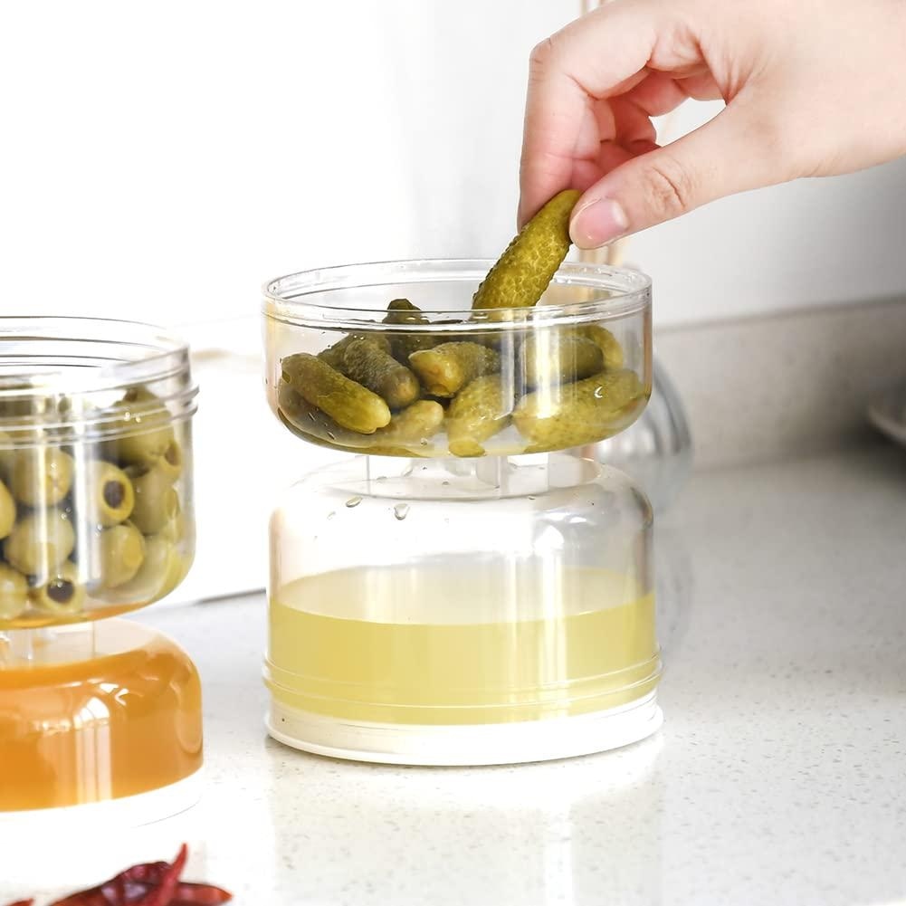 Nousa PickleJar - Pickle En Olives Pot Container Met Zeef