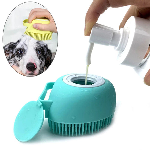 DogCat  BathBrush - Siliconen Massageborstel Voor Huisdieren Met Shampoodoos