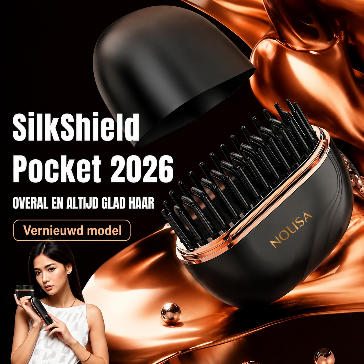 SilkShield™ Pocket vernieuwd model 2026 Draadloze Mini Stijlborstel