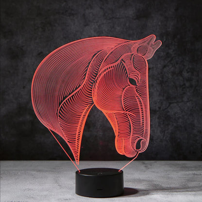 LedNousa 3D Paard Lamp | incl. 7 Kleuren Modus!