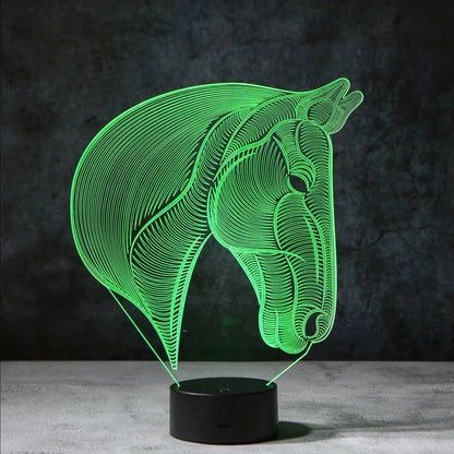 LedNousa 3D Paard Lamp | incl. 7 Kleuren Modus!