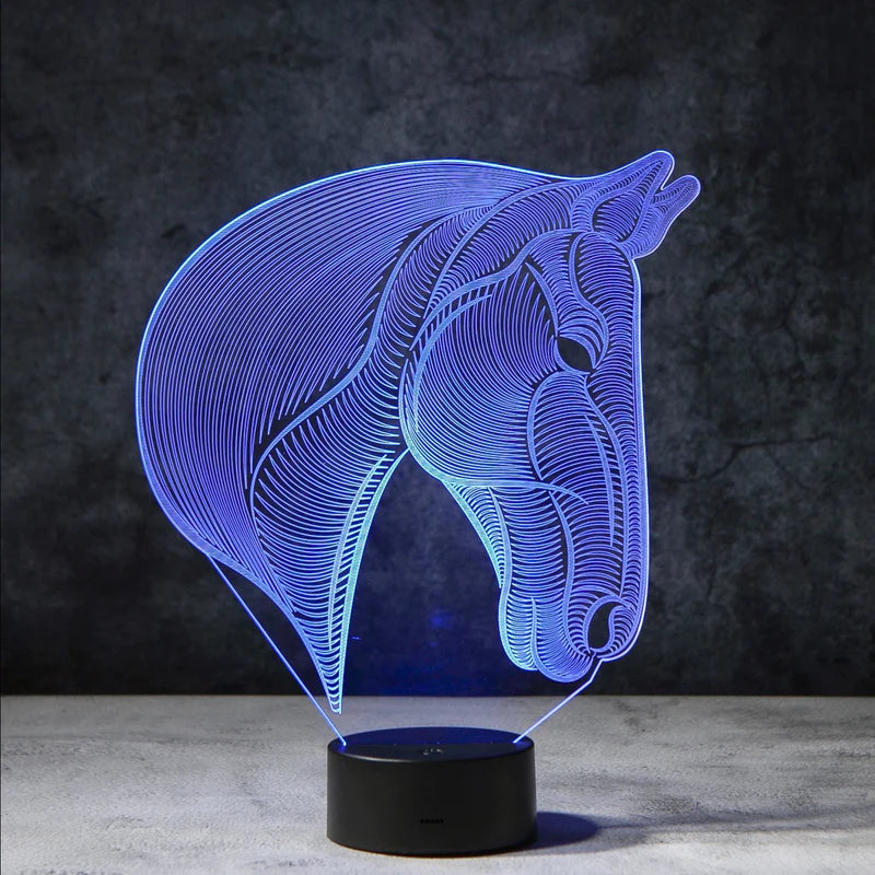 LedNousa 3D Paard Lamp | incl. 7 Kleuren Modus!