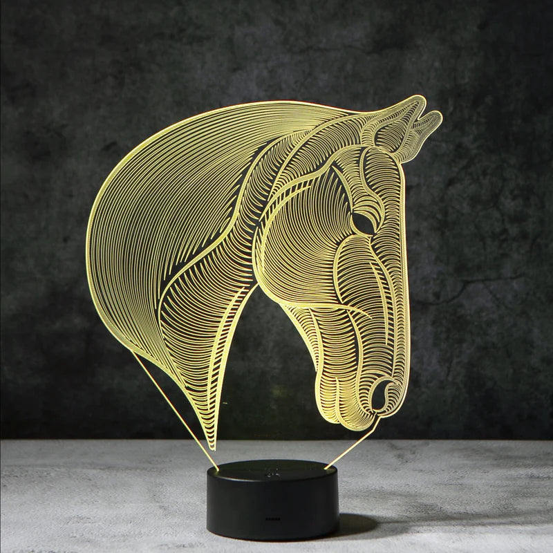 LedNousa 3D Paard Lamp | incl. 7 Kleuren Modus!
