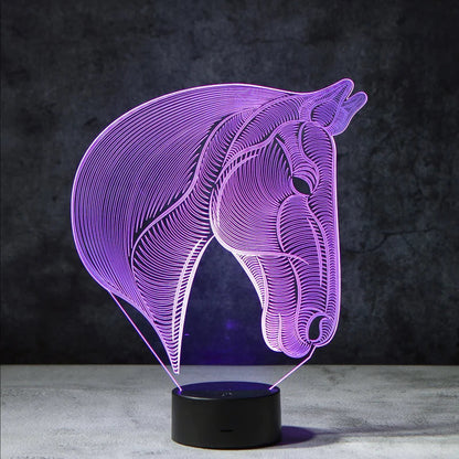LedNousa 3D Paard Lamp | incl. 7 Kleuren Modus!