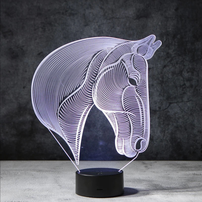 LedNousa 3D Paard Lamp | incl. 7 Kleuren Modus!