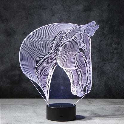 LedNousa 3D Paard Lamp | incl. 7 Kleuren Modus!