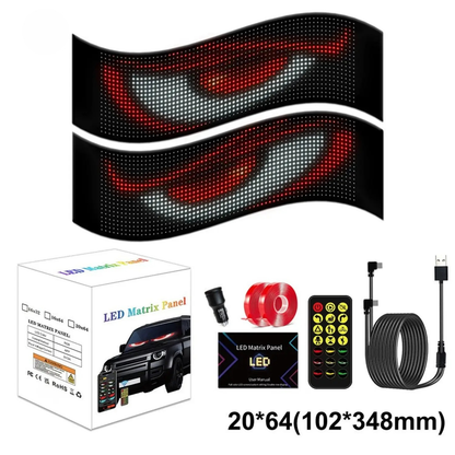 NightRider™ Matrix LED Display | Devil Eyes, Teksten & Animaties via App en Afstandsbediening