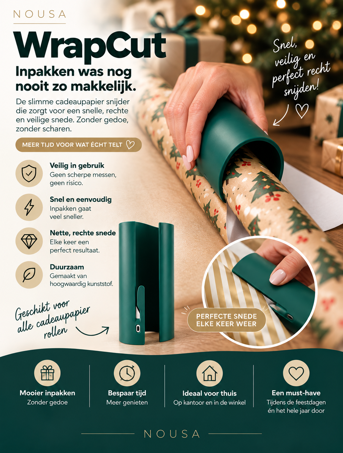 WrapCut | Cadeaupapier Snijder – Snel & Recht Snijden